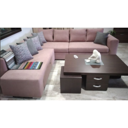 Smart γωνιακός καναπές κρεβάτι μπαούλο  2,60x2,30xo0,90  σε κεραμιδί χρώμα 