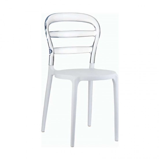 BIBI WHITE/CLEAR TRANSP. ΚΑΡΕΚΛΑ 42X50X85εκ.