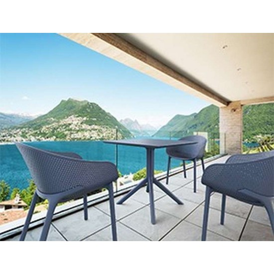 SKY DARK GREY 80X80X74εκ. ΤΡΑΠΕΖΙ ΠΟΛ/ΝΙΟΥ