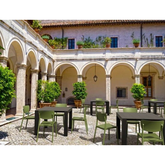 VEGAS BLACK 100X100/140Χ75εκ. ΕΠΕΚΤ.ΤΡΑΠΕΖΙ ΠΟΛ/ΝΙΟΥ