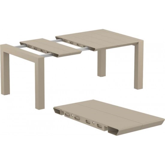 VEGAS TAUPE 100X100/140Χ75εκ. ΕΠΕΚΤ.ΤΡΑΠΕΖΙ ΠΟΛ/ΝΙΟΥ