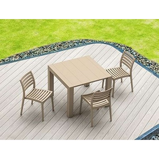 VEGAS TAUPE 100X100/140Χ75εκ. ΕΠΕΚΤ.ΤΡΑΠΕΖΙ ΠΟΛ/ΝΙΟΥ