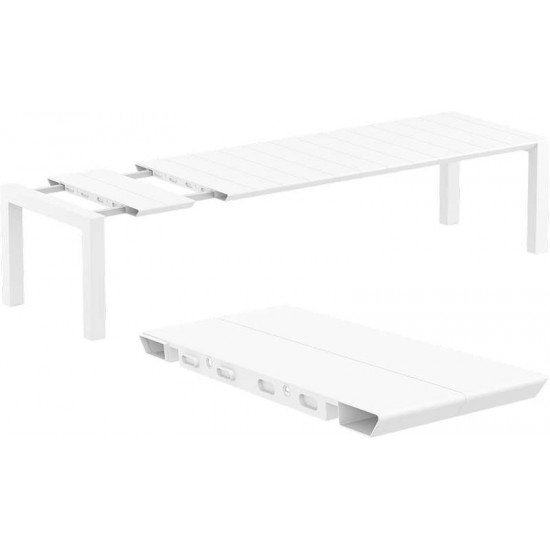 VEGAS WHITE 100X260/300Χ75εκ. ΕΠΕΚΤ.ΤΡΑΠΕΖΙ ΠΟΛ/ΝΙΟΥ