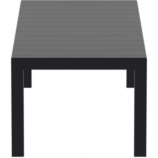 VEGAS BLACK 100X260/300Χ75εκ. ΕΠΕΚΤ.ΤΡΑΠΕΖΙ ΠΟΛ/ΝΙΟΥ