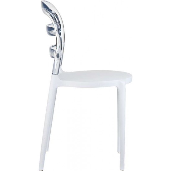 BIBI WHITE/CLEAR TRANSP. ΚΑΡΕΚΛΑ 42X50X85εκ.