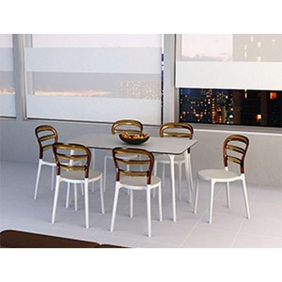 BIBI WHITE/CLEAR TRANSP. ΚΑΡΕΚΛΑ 42X50X85εκ.