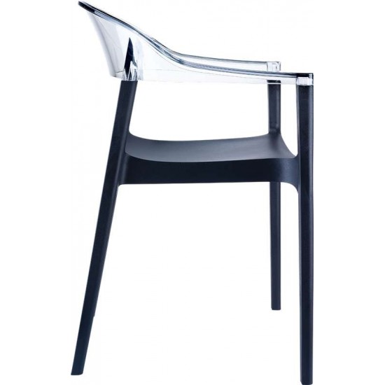 CARMEN BLACK/CLEAR ΠΟΛΥΘΡΟΝΑ 49X53X79εκ.