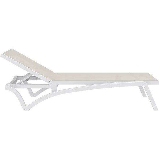 PACIFIC ΞΑΠΛΩΣΤΡΑ WHITE/TAUPE ΠΟΛ/ΝΙΟΥ 193X68X35εκ.