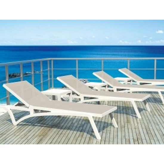 PACIFIC ΞΑΠΛΩΣΤΡΑ WHITE/TAUPE ΠΟΛ/ΝΙΟΥ 193X68X35εκ.