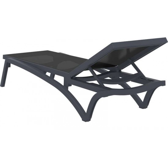 PACIFIC ΞΑΠΛΩΣΤΡΑ DARK GREY/BLACK ΠΟΛ/ΝΙΟΥ 193X68X35εκ.