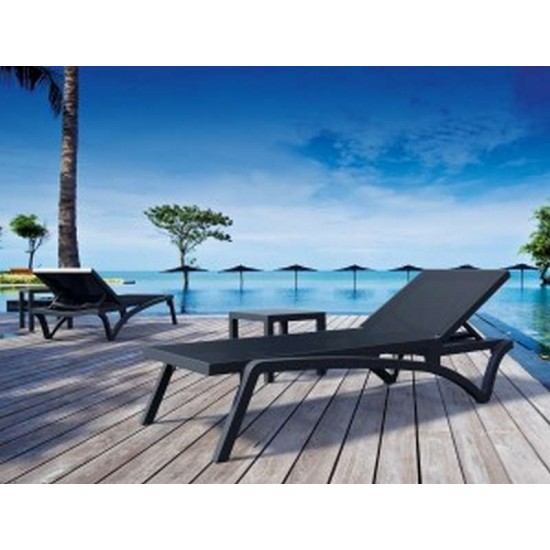 PACIFIC ΞΑΠΛΩΣΤΡΑ DARK GREY/BLACK ΠΟΛ/ΝΙΟΥ 193X68X35εκ.