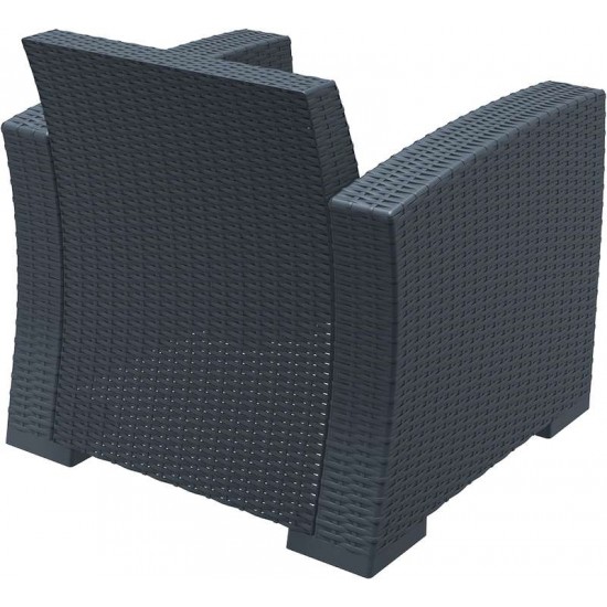 MONACO DARK GREY ΠΟΛΥΘΡΟΝΑ ΠΟΛ/ΝΙΟΥ 82X79X79εκ.