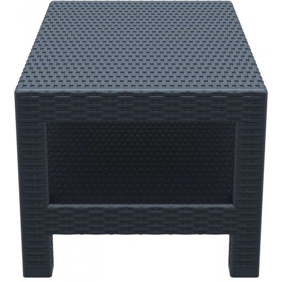 MONACO DARK GREY ΤΡΑΠΕΖΙ 92Χ57Χ45εκ. ΠΟΛ/ΝΙΟΥ