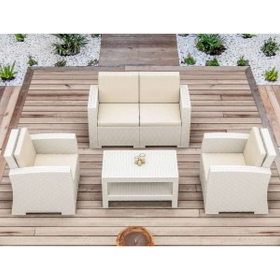 MONACO WHITE 2ΘΕΣΙΟΣ ΚΑΝΑΠΕΣ ΠΟΛ/ΝΙΟΥ 140X79X79εκ.