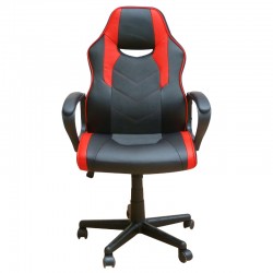 A6210 ΜΑΥΡΟ/ΚΟΚΚΙΝΟ PU ΠΟΛΥΘΡΟΝΑ GAMING 60Χ63Χ43-103/53-113εκ.