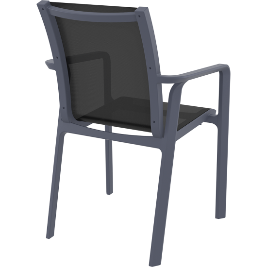 PACIFIC ΠΟΛΥΘΡΟΝΑ DARK GREY/BLACK ΠΟΛ/ΝΙΟΥ 57X62X90εκ.