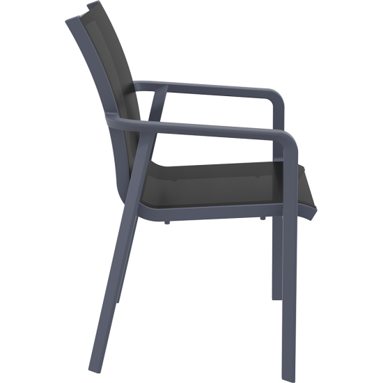 PACIFIC ΠΟΛΥΘΡΟΝΑ DARK GREY/BLACK ΠΟΛ/ΝΙΟΥ 57X62X90εκ.