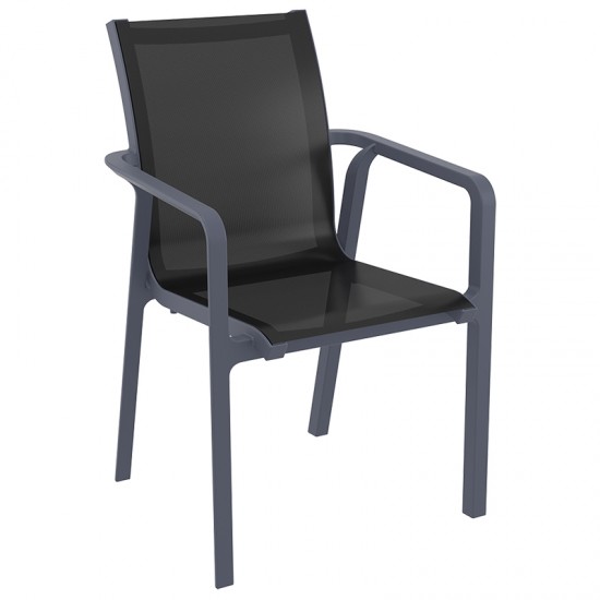 PACIFIC ΠΟΛΥΘΡΟΝΑ DARK GREY/BLACK ΠΟΛ/ΝΙΟΥ 57X62X90εκ.