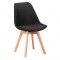 Καρέκλα Τραπεζαρίας Ξύλινη 4τμχ Billy Black Ύφασμα 49x55x83εκ.