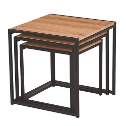 ALBA SET 3 ΤΜΧ ΤΡΑΠΕΖΑΚΙΑ OAK GRAIN 45Χ45Χ45-40Χ40Χ40-35Χ35Χ35εκ.