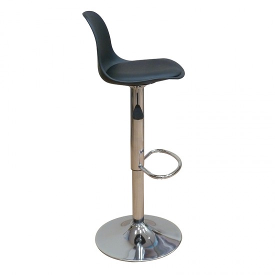 Σκαμπό Μπάρ 2τμχ Bar92 Black Pu/Pp 37x33x102εκ.