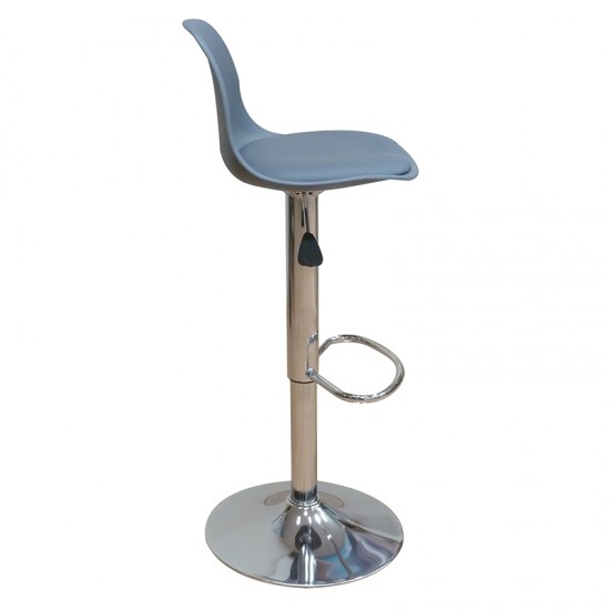 Σκαμπό Μπάρ 2τμχ Bar92 Grey Pu/Pp 37x33x102εκ.