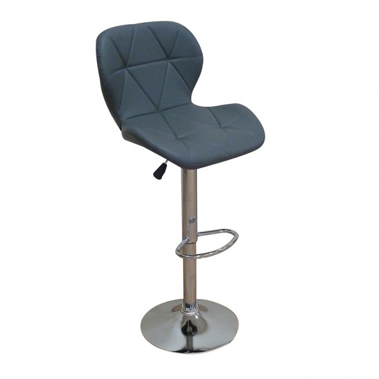 Σκαμπό Μπάρ 2τμχ Bar91 Grey Pu 48x49x109εκ.