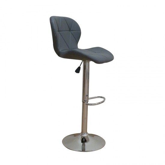 Σκαμπό Μπάρ 2τμχ Bar91 Grey Pu 48x49x109εκ.