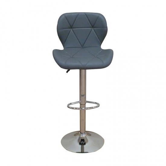 Σκαμπό Μπάρ 2τμχ Bar91 Grey Pu 48x49x109εκ.