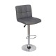 Σκαμπό Μπάρ 2τμχ Bar40 Grey Pu 43x52x113εκ.