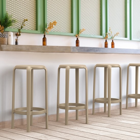 TOM 65εκ. ΣΚΑΜΠΟ TAUPE ΠΟΛ/ΝΙΟΥ 36X36X65εκ.