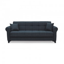 AZUR DARK GREY ΥΦΑΣΜΑ 3ΘΕΣΙΟΣ ΚΑΝΑΠΕΣ/ΚΡΕΒΑΤΙ ΜΕ ΑΠΟΘ.ΧΩΡΟ 210X80X75εκ.