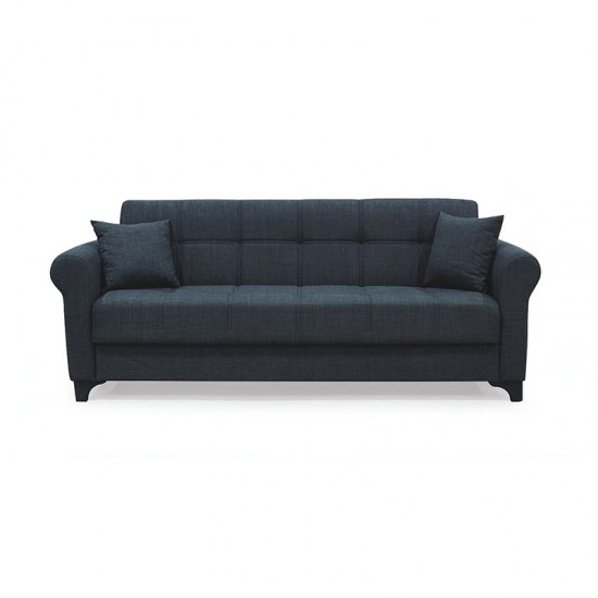 AZUR DARK GREY ΥΦΑΣΜΑ 3ΘΕΣΙΟΣ ΚΑΝΑΠΕΣ/ΚΡΕΒΑΤΙ ΜΕ ΑΠΟΘ.ΧΩΡΟ 210X80X75εκ.