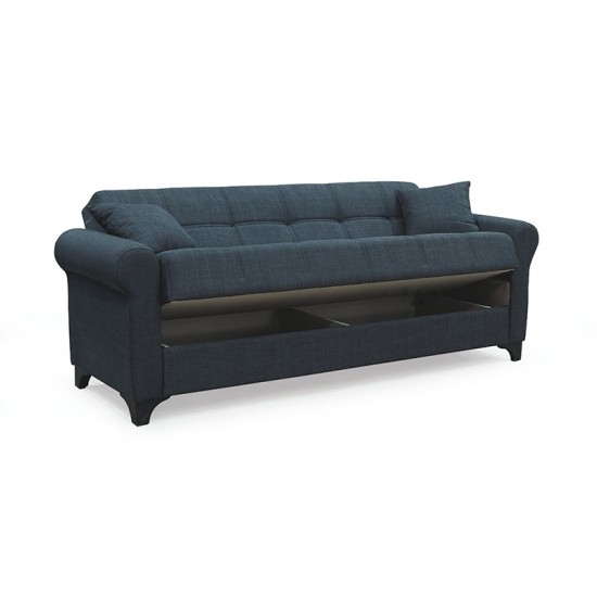 AZUR DARK GREY ΥΦΑΣΜΑ 3ΘΕΣΙΟΣ ΚΑΝΑΠΕΣ/ΚΡΕΒΑΤΙ ΜΕ ΑΠΟΘ.ΧΩΡΟ 210X80X75εκ.