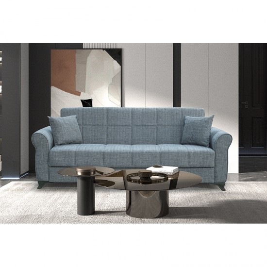 LENA GREY ΥΦΑΣΜΑ 3ΘΕΣΙΟΣ ΚΑΝΑΠΕΣ/ΚΡΕΒΑΤΙ ΜΕ ΑΠΟΘ.ΧΩΡΟ 210X80X75εκ.