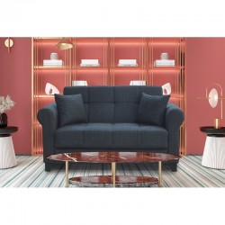 AZUR DARK GREY ΥΦΑΣΜΑ 2ΘΕΣΙΟΣ ΚΑΝΑΠΕΣ/ΚΡΕΒΑΤΙ ΜΕ ΑΠΟΘ.ΧΩΡΟ 150Χ80Χ75εκ.