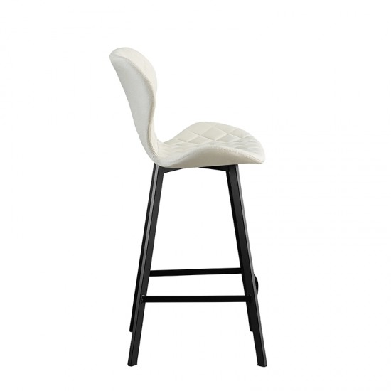 MARTIN OFF WHITE ΥΦΑΣΜΑ(Σ2)73εκ.ΣΚΑΜΠΟ ΜΕΤΑΛΛΙΚΟ 45X49X73-106εκ.