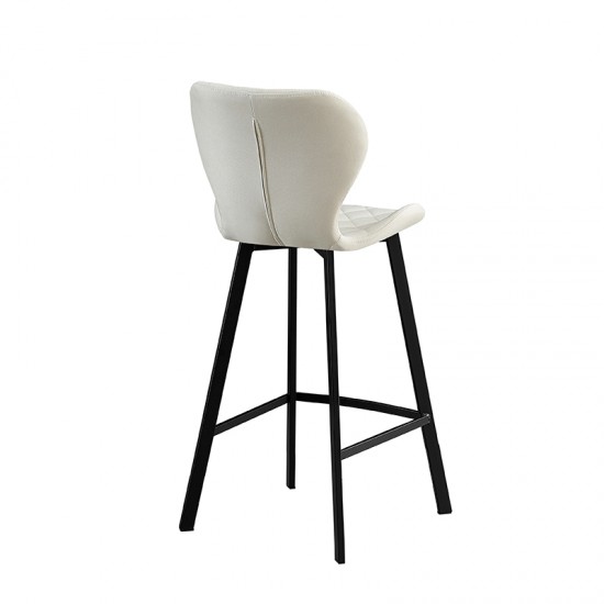 Σκαμπό Μπάρ 2τμχ Martin 73εκ. Off White Ύφασμα 45x49x73-106εκ.
