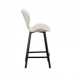 Σκαμπό Μπάρ 2τμχ Martin 66εκ. Off White Ύφασμα 45x49x66-98εκ.