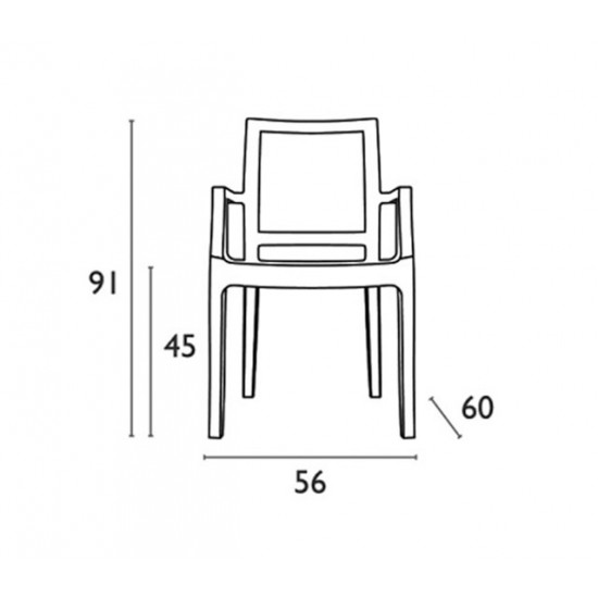 ARTHUR AMBER TRANSP. ΠΟΛΥΘΡΟΝΑ 56X60X91εκ.