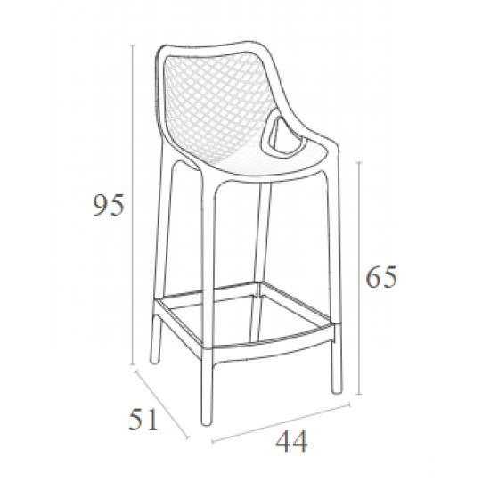 AIR 65εκ. ΣΚΑΜΠΟ WHITE ΠΟΛ/ΝΙΟΥ 44X51X95εκ.
