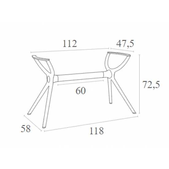 AIR ΒΑΣΗ TAUPE MEDIUM 118X58X72,5εκ. ΠΟΛ/ΝΙΟΥ