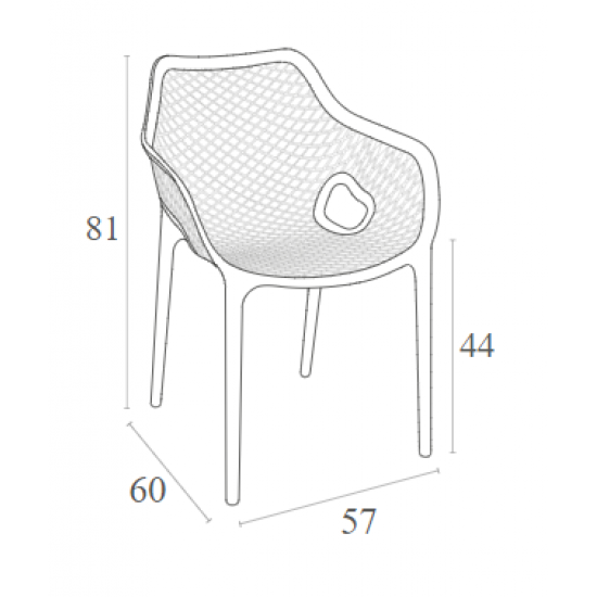 AIR XL WHITE ΠΟΛΥΘΡΟΝΑ ΠΟΛ/ΝΙΟΥ 57Χ60Χ81εκ.