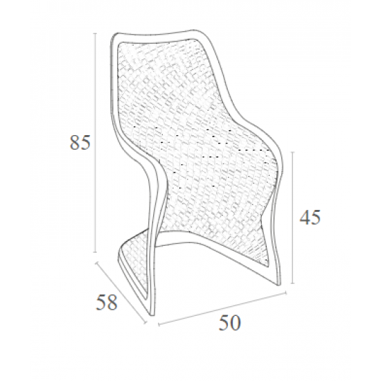 BLOOM WHITE ΚΑΡΕΚΛΑ ΠΟΛ/ΝΙΟΥ 50X58X85εκ.
