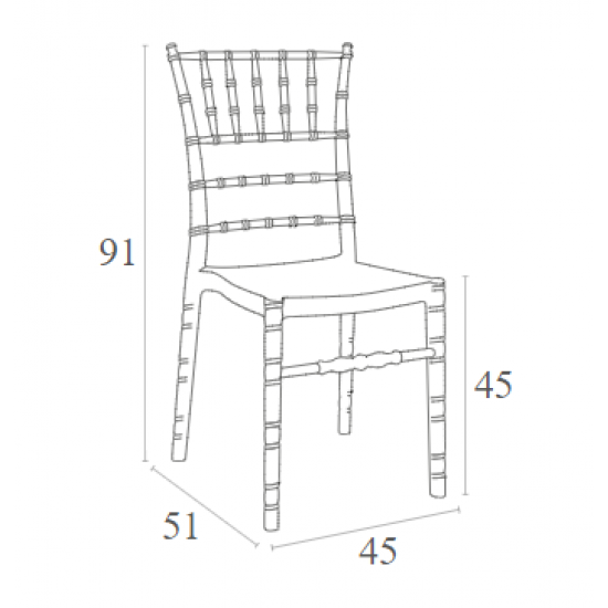 CHIAVARI GLOSSY WHITE(Σ4)KAPEKΛA 45X51X91εκ.