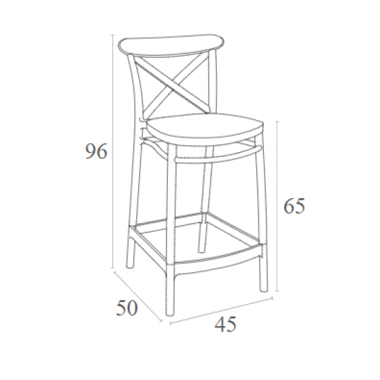 CROSS 65εκ.ΣΚΑΜΠΟ DARK GREY ΠΟΛ/ΝΙΟΥ 45Χ50Χ96εκ.