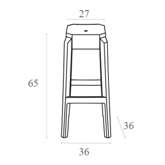 FOX 65εκ.(Σ2)ΣΚΑΜΠΟ CLEAR TRANSP. 36X36X65εκ.
