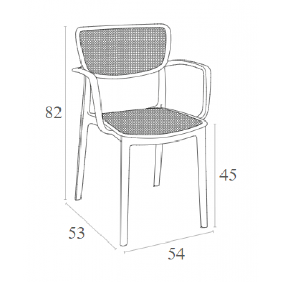 LOFT DARK GREY ΠΟΛΥΘΡΟΝΑ ΠΟΛ/ΝΙΟΥ 54X53X82εκ.