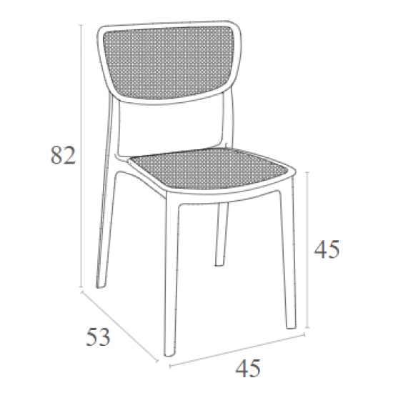 LUCY BLACK ΚΑΡΕΚΛΑ ΠΟΛΥΠΡΟΠΥΛΕΝΙΟΥ 45Χ53Χ82εκ.
