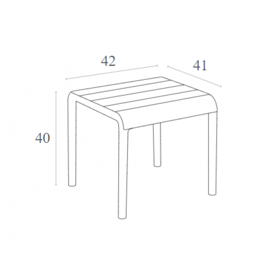 PARIS MARSALA ΤΡΑΠΕΖΙ 42X41X40εκ. ΠΟΛ/ΝΙΟΥ